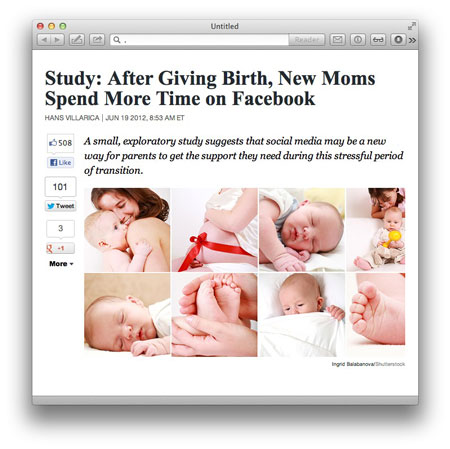 The Atlantic: After Giving Birth New Moms Spend More Time on Facebook