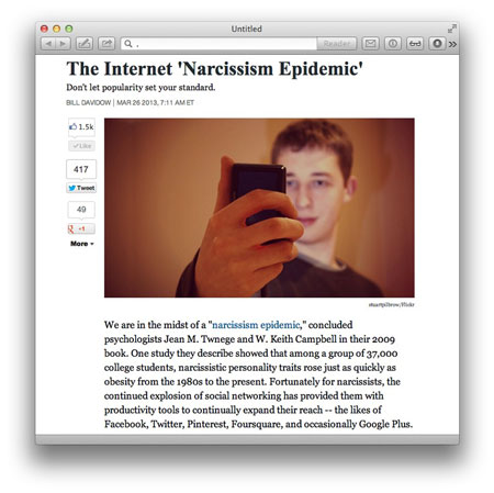 The Atlantic: The Internet Narcissism Epidemic