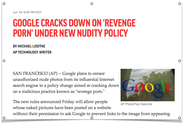Porn Search Engine Nudist - Google cracks down on 'revenge porn' under new nudity policy - Pornography  - Technology Safety Through the Eyes of Faith