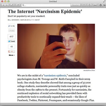 The Atlantic: The Internet 'Narcissism Epidemic'